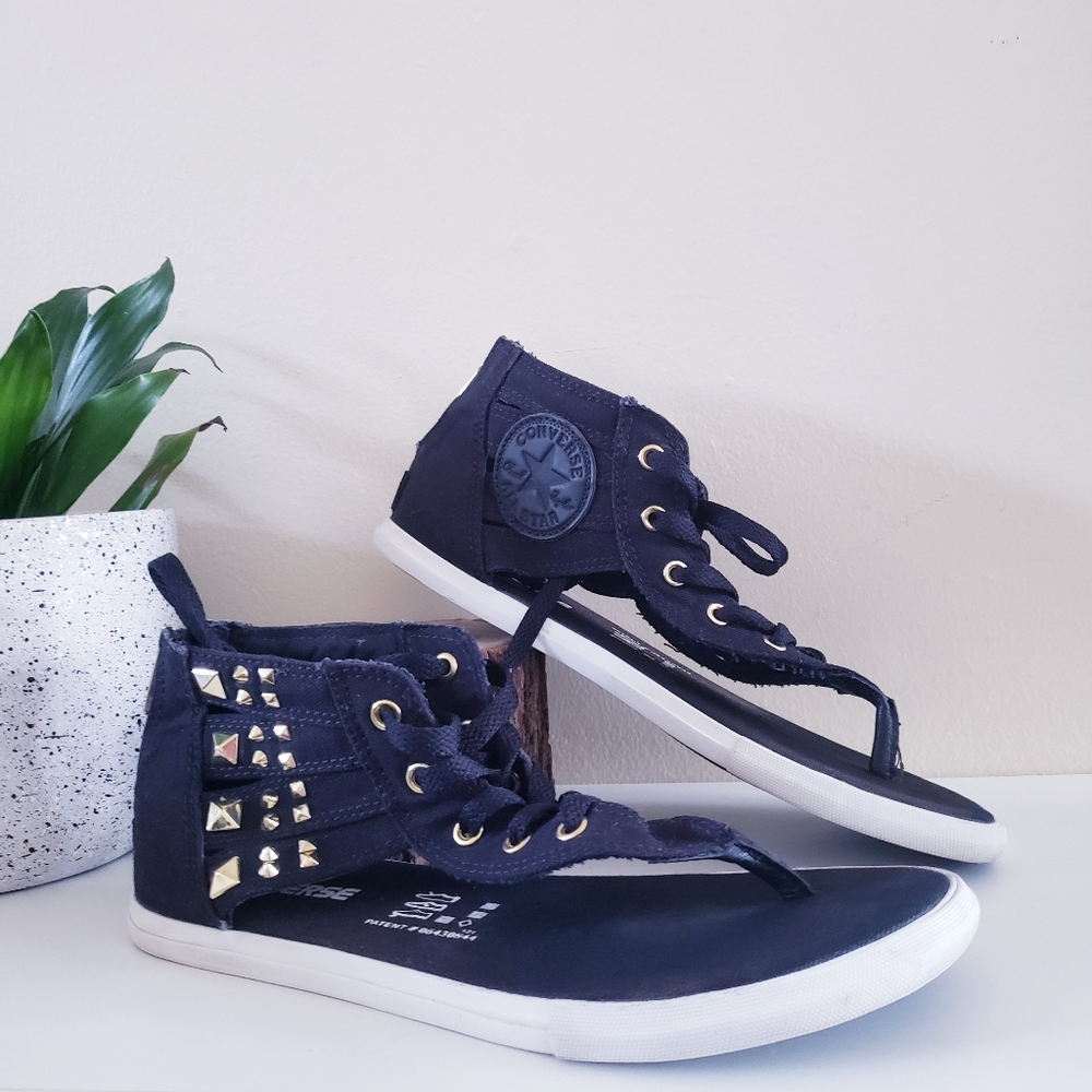 🏷Converse   Chuck Taylor All Star Studded Hi Top Lace Up Thong Sandal -  Size 7